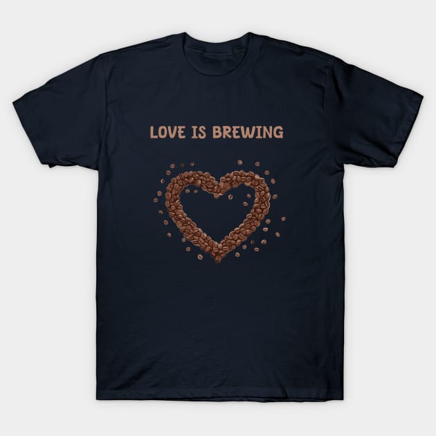 Heart made from coffee beans T-Shirt by Patterns-Hub